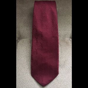 Yves Saint Laurent Necktie Tie Red Silk YSL